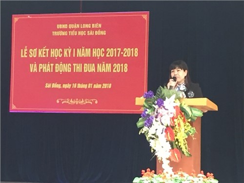 Lễ sơ kêt học kỳ I năm học 2017- 2018 và phát động thi đua năm 2018 tại trường Tiểu học Sài Đồng
